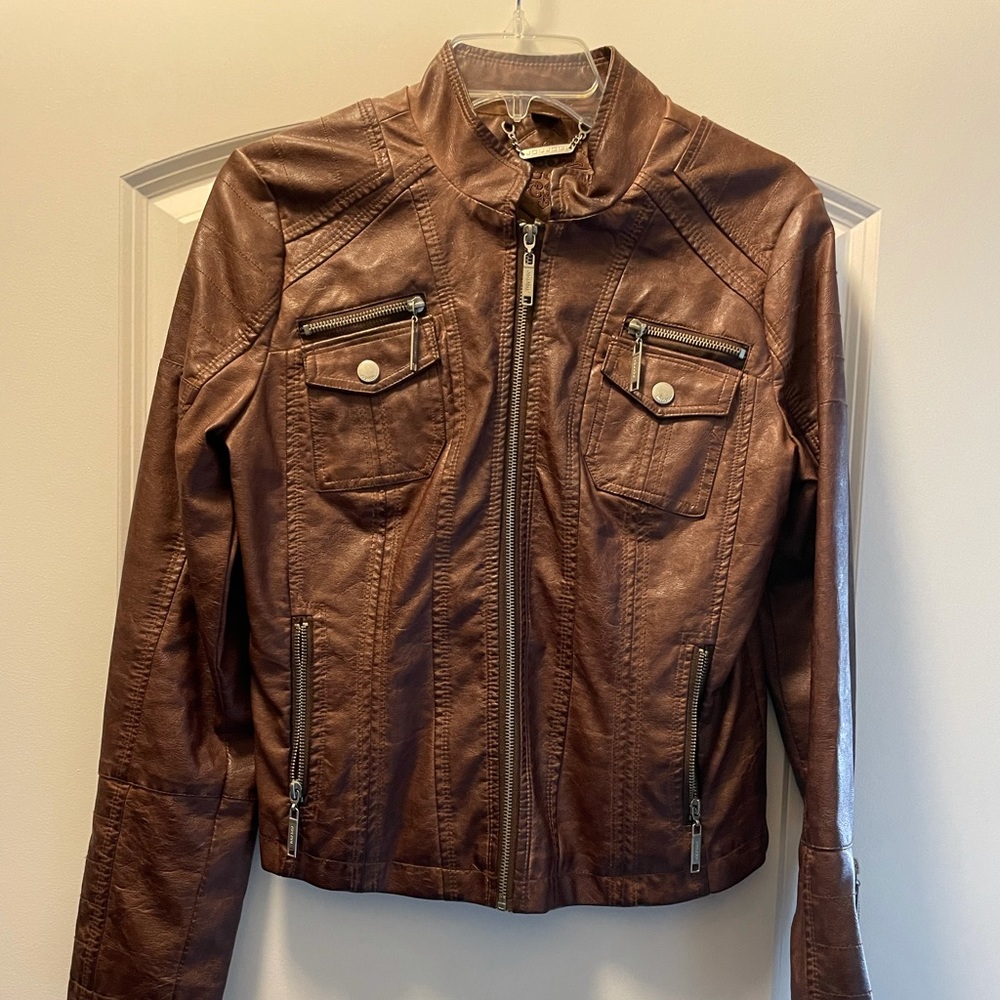 Joujou vegan brown leather jacket